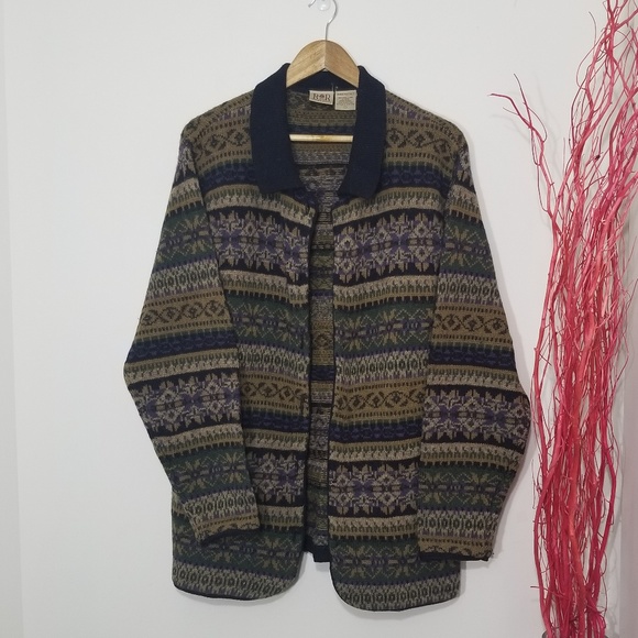 Vintage Sweaters - Sears Vintage |Vintage Knit Tribal Pattren Sweater